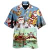 Christmas Cute Santa Claus Go Fishing - Hawaiian Shirt