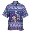 Grey Cat Wreck The Tree And Blame The Doggies - Christmas Hawaiian Shirt