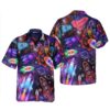 Light Rocket In Outer Space Amazing Neon Colorful Hawaiian Shirt