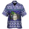 Three Cats Wreck The Tree Meowy - Christmas Style Hawaiian Shirt