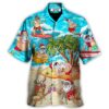 Christmas Santa Claus Chilling On The Beach Mele Kalikimaka - Hawaiian Shirt