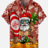 Surfing Santa Illustration - For Men And Women - Hawaiian Shirt