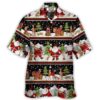 Christmas Happy Night With Santa Reindeer And Bear - Hawaiian Shirt