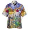 Lighthouse Christmas Santa Home The Light Is - Hawaiian Shirt