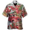 Christmas Red Truck With Xmas Tree And Little Puppy - Hawaiian Shirt