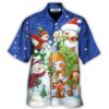 Snowman Merry Christmas Night - Gift For Men And Women - Hawaiian Shirt