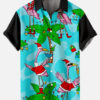 Christmas Flamingo Blue - For Men And Women - Hawaiian Shirt