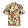 Brown Tribal Pattern Texas Armadillo And Longhorn Hawaiian Shirt