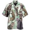 Cat Tropical Leaf Tabby Cat - Hawaiian Shirt