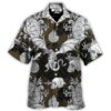 Dragon Flying With Skull Gothic Style - Hawaiian Shirt