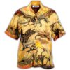 Dragon Skull Fighting On Desert - Hawaiian Shirt