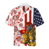 Firefighter American Flag Tropical Texas Bluebonnet Fire Dept Hawaiian Shirt