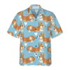 Flying Corgi Blue Hawaiian Shirt