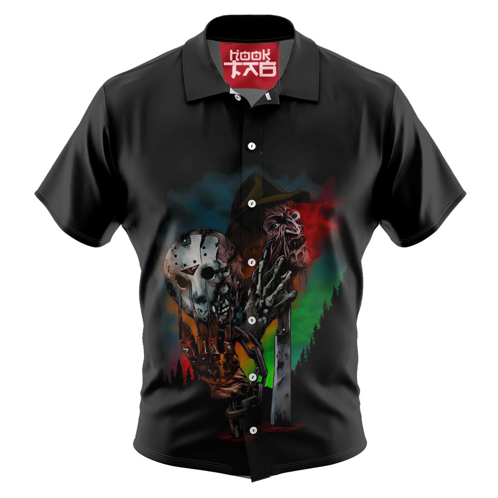 Jason Voorhees Hawaiian Shirt, Friday the 13th Freddy Kruger A Nightmare on Elm Street Hawaiian Shirt, Halloween Hawaiian Shirt