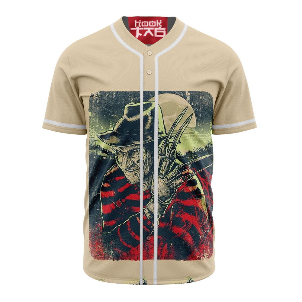 Freddy Krueger Baseball Jersey, A Nightmare on Elm Street Baseball Jersey, Halloween Baseball Jersey