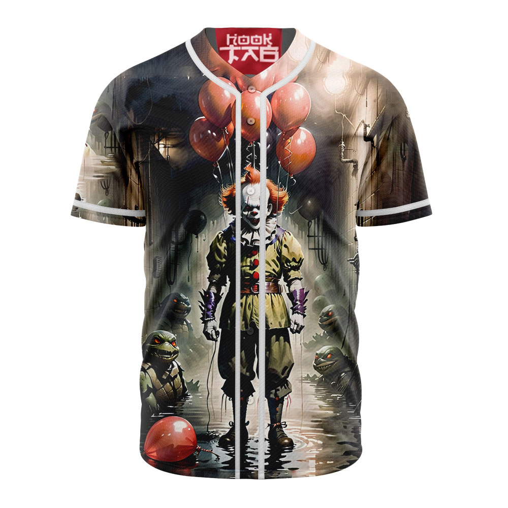 Pennywise Baseball Jersey, IT Baseball Jersey, Halloween Baseball Jersey