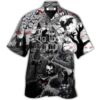 Halloween Black Cat Flying Horror Night Halloween - Hawaiian Shirt