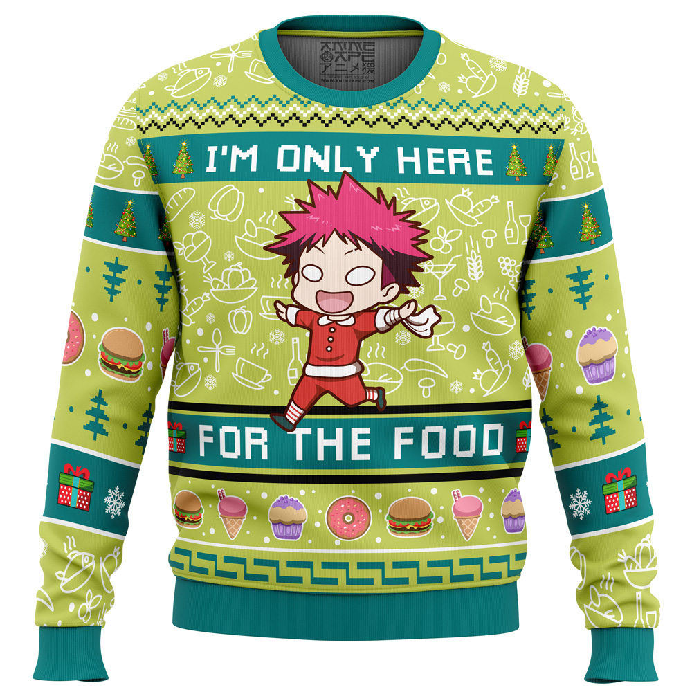 I'm Only Here For The Food Food Wars Ugly Christmas Sweater