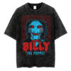 Ladies Vintage Billy the Puppet Saw Muscle , Halloween T-shirt