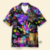 Neon Kitty Play Bowling In The Dark Colorful - Hawaiian Shirt