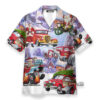 Santa Hot Rod Christmas Tree Merry Xmas - Hawaiian Shirt