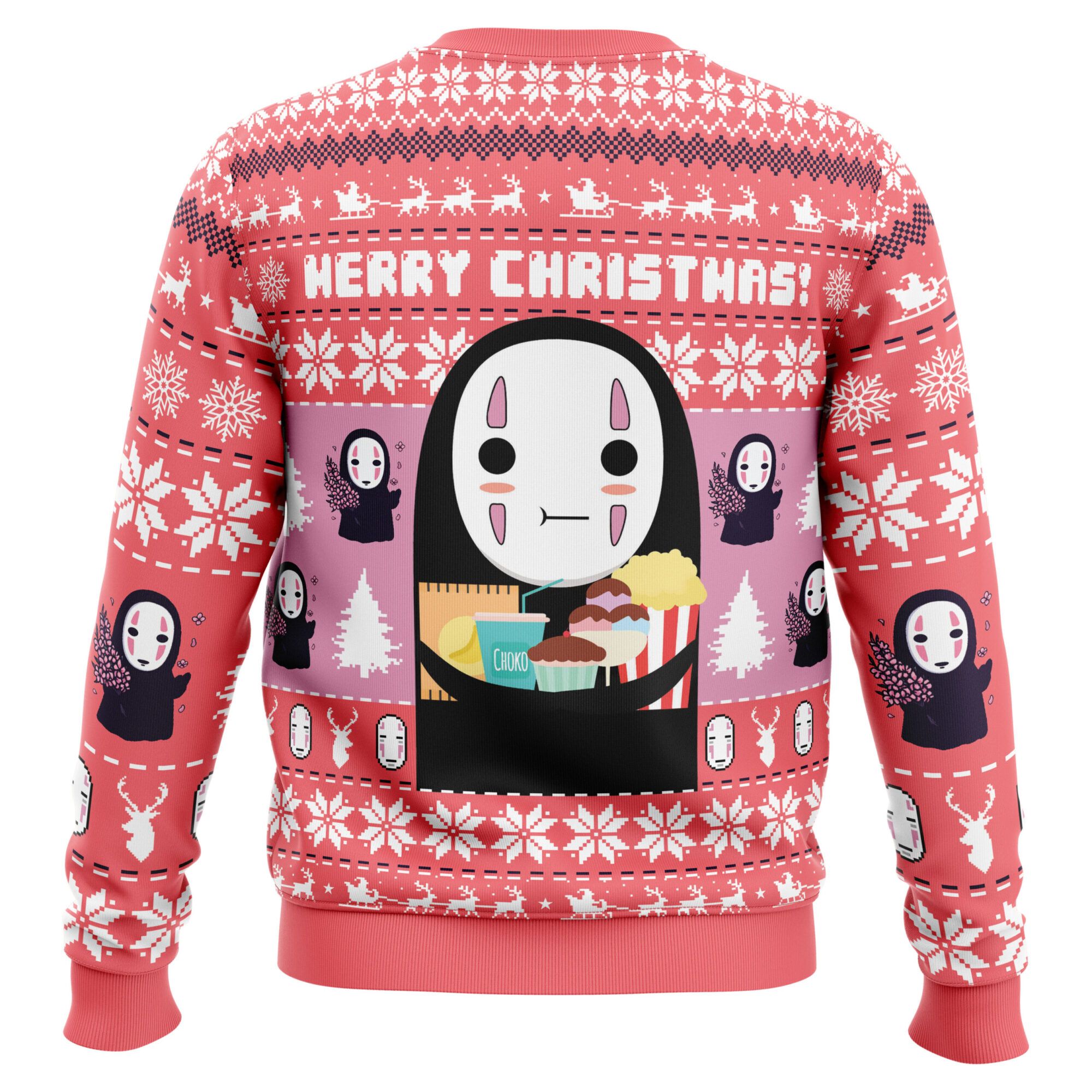 Merry Christmas No Face Spirited Away Ugly Christmas Sweater