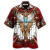 Native Dreamcatcher Sunset Red - Hawaiian Shirt