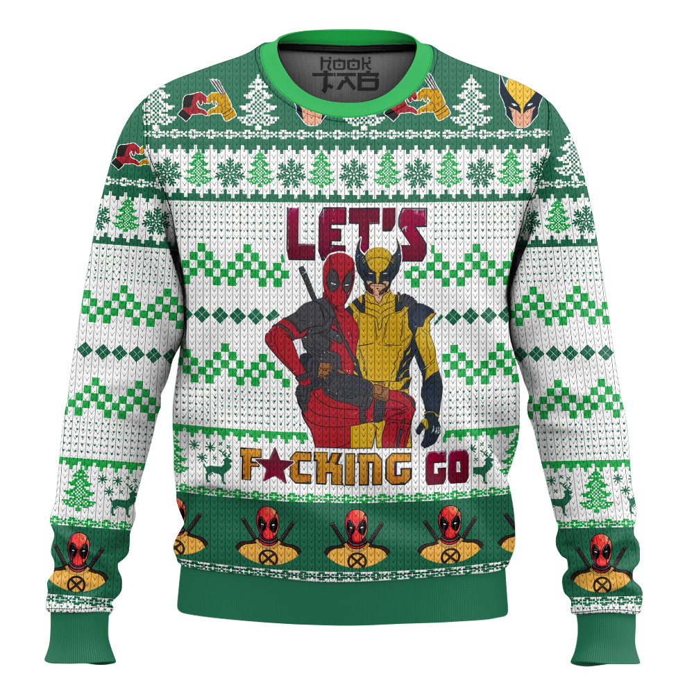 Let's Go Deadpool Wolverine Ugly Sweater