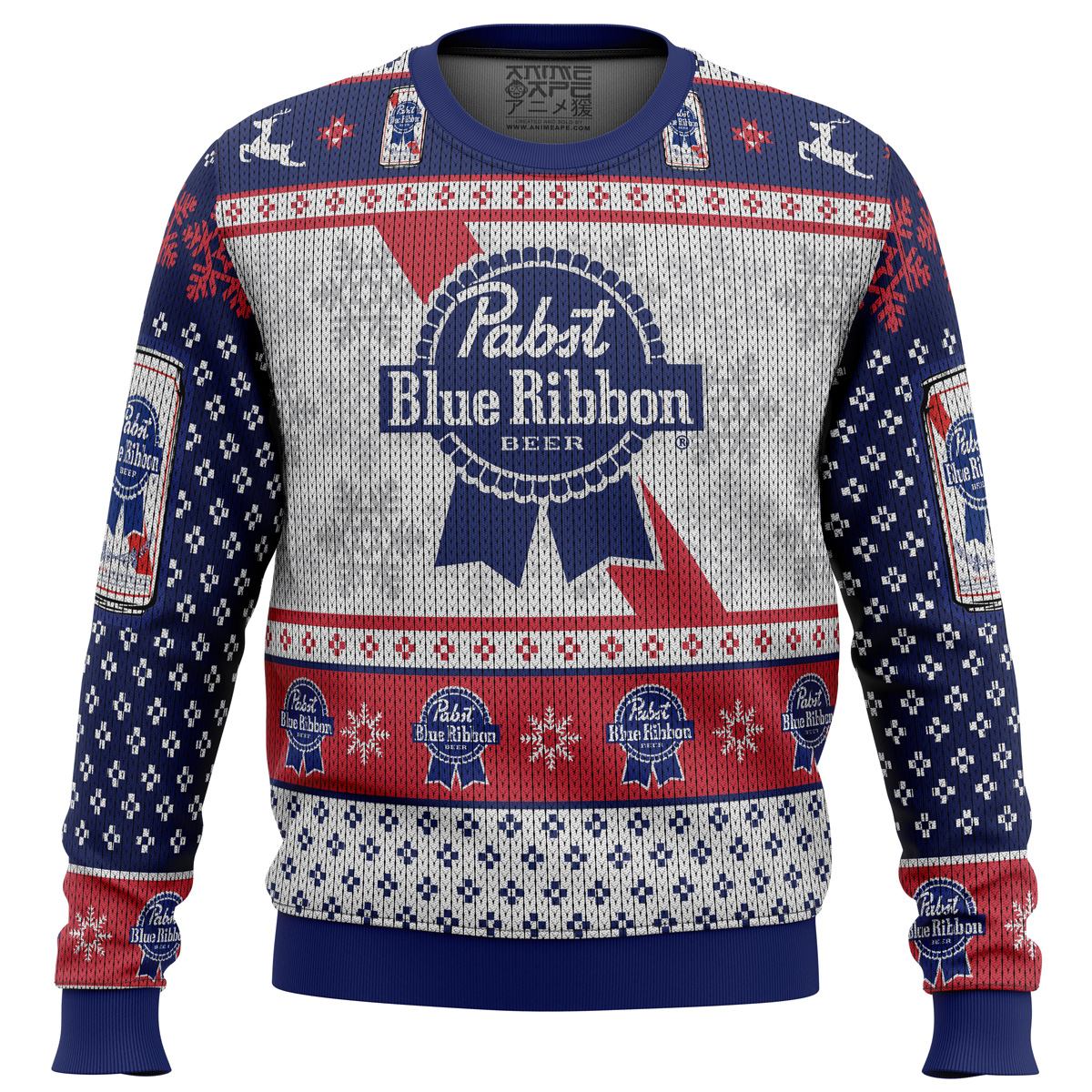 Pabst Blue Ribbon Ugly Christmas Sweater