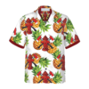 Pineapple Seamless Pattern Firefighter Cross Axes Tropical Hawaiian Shirt