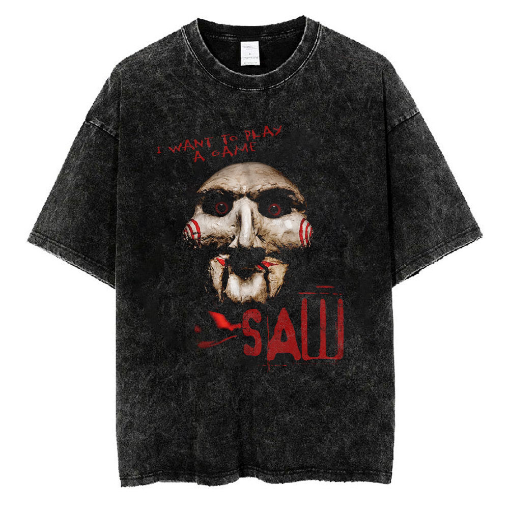 Play A Game Jigsaw Face, Saw T-Shirt, Halloween T-shirt