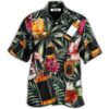 Wine Bourbon Tropical Leaf - Gift For Wine Lover - Hawaiian Shirt