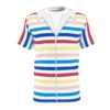 Allan Colorful Striped Beach Rainbow Pink Doll T-shirt, Costume T-shirt