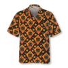 Black And Pumpkin Orange Harlequin Pattern - Hawaiian Shirt