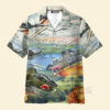 Combat Aircraft Sky Line Blue Style - Hawaiian Shirt