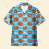 Oktoberfest Pretzels Blue Checkered Pattern Aloha Hawaiian Shirts