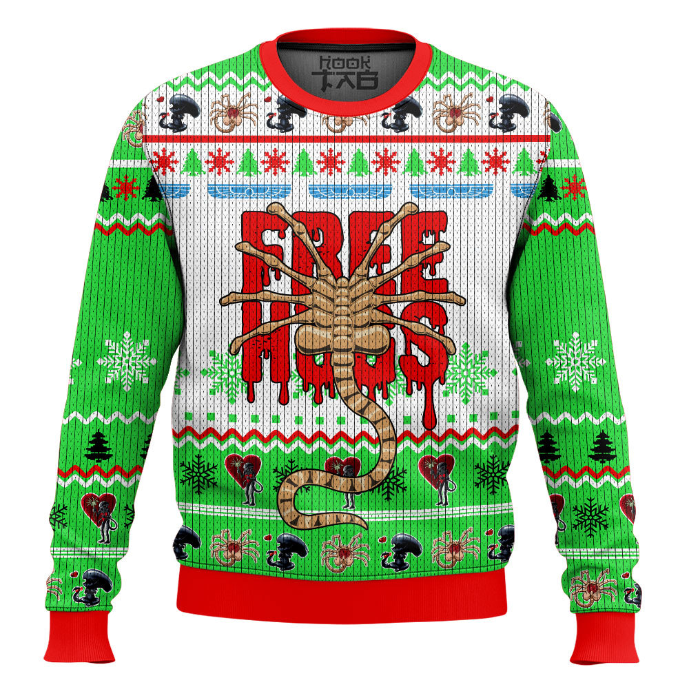 Free Hugs Bestie Facehugger Alien Ugly Sweater