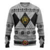 3D Mighty Morphin White Power Ranger Custom Ugly Christmas Sweater