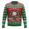 Stewie Family Guy "Put Me on the Naughty List" Christmas Ugly Sweater