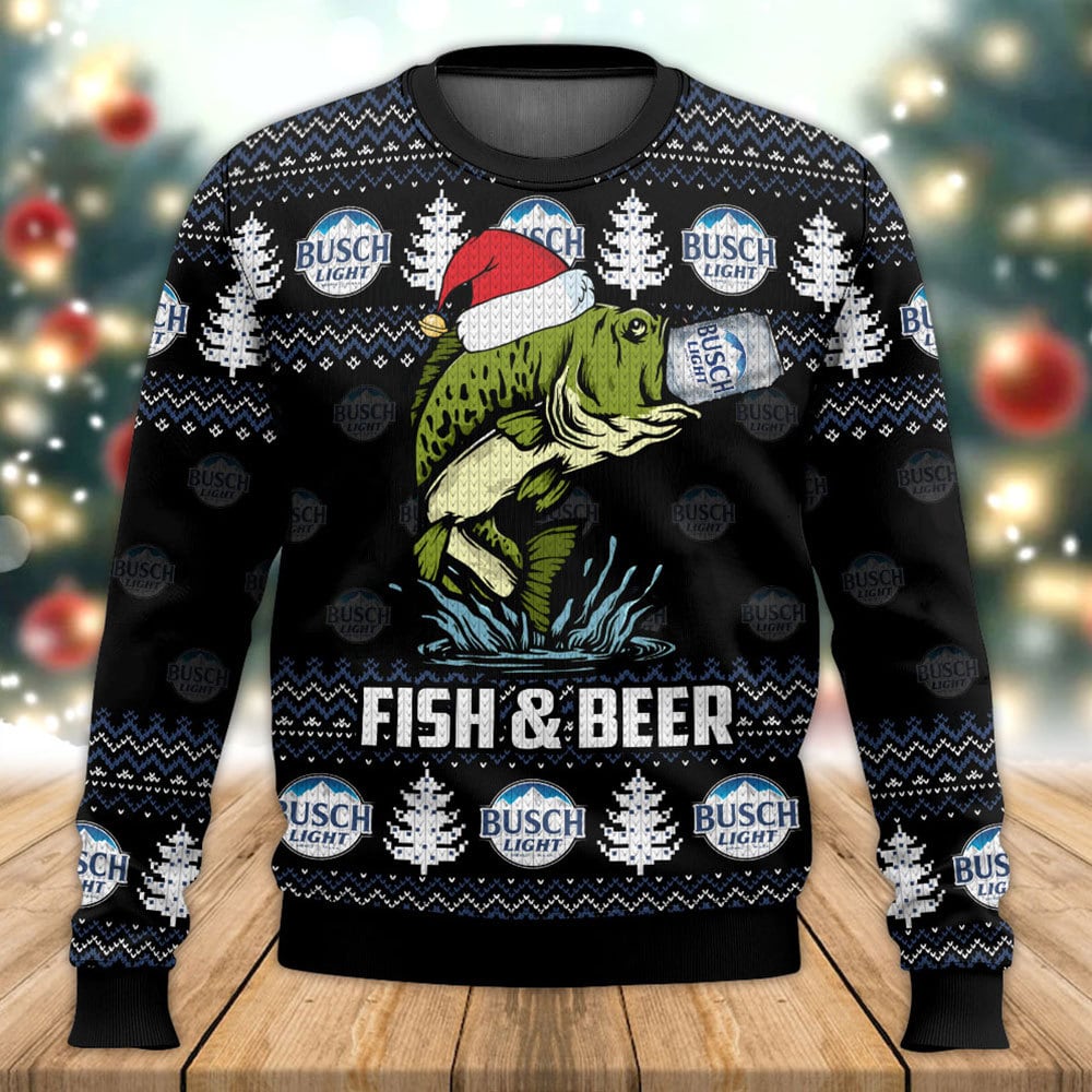 Busch Light Fish Ugly Sweater