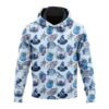 Blue Pattern Cartoon Characters Hoodie