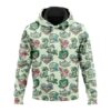 Green Pattern Cartoon Characters Hoodie