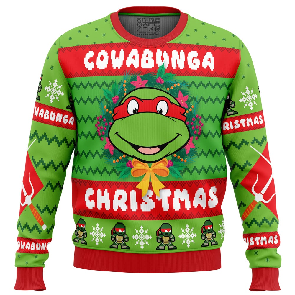 Cowabunga Raphael Christmas Teenage Mutant Ninja Turtles Ugly Christmas Sweater