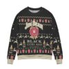 Jim Beam Black Extra Aged Bourbon Reindeer Pattern Ugly Christmas Sweater