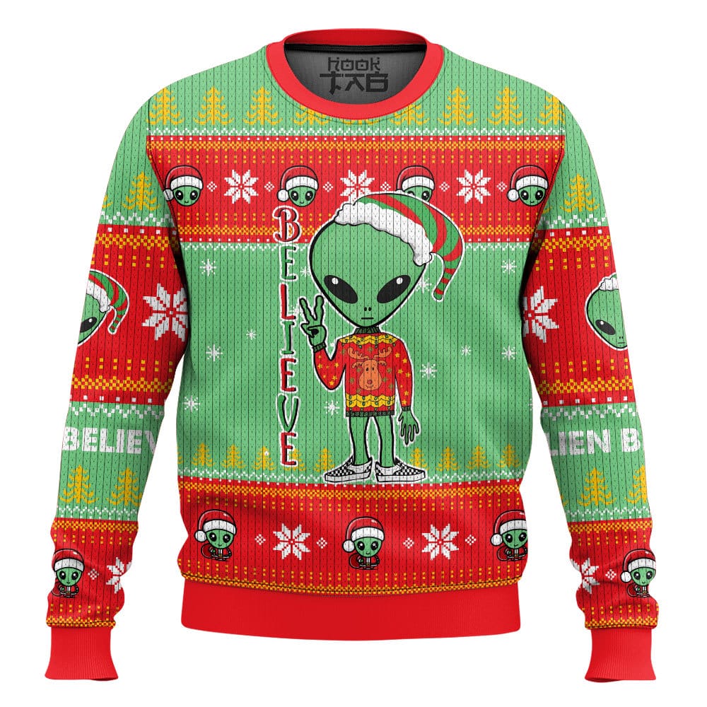 Alien Believe Ugly Sweater