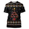 3D Firefighter Truck Tree Ugly Christmas Sweater Custom Tshirt Apparel