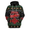 3D Firefighter Truck Ugly Christmas Sweater Custom Hoodie Apparel