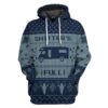 3D Shitter's Full Ugly Christmas Sweater Blue Custom Hoodie Apparel