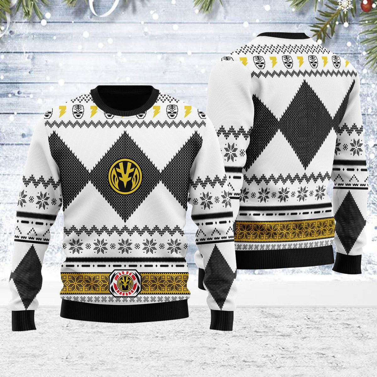 Merry Christmas Unisex Christmas Sweater White Power Ranger 3D Apparel