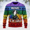 Move I'm Gay Ugly Christmas Sweater